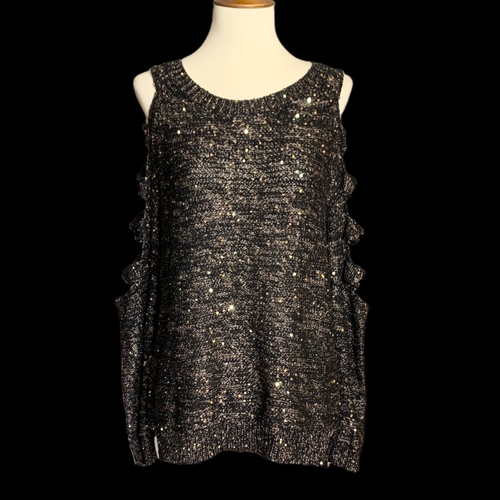 2/$15 Forever 21 metallic sequin sweater, M